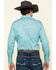 Rock 47 By Wrangler Men's Turquoise Geo Print Embroidered Long Sleeve Western Shirt , Turquoise, hi-res