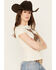 Image #2 - Shyanne Women's Just Ride Short Sleeve Girlfriend Crew Neck Graphic Tee, Cream, hi-res