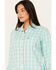 Image #2 - Ariat Women's FR Catalina Plaid Print Long Sleeve Button-Down Work Shirt, Turquoise, hi-res