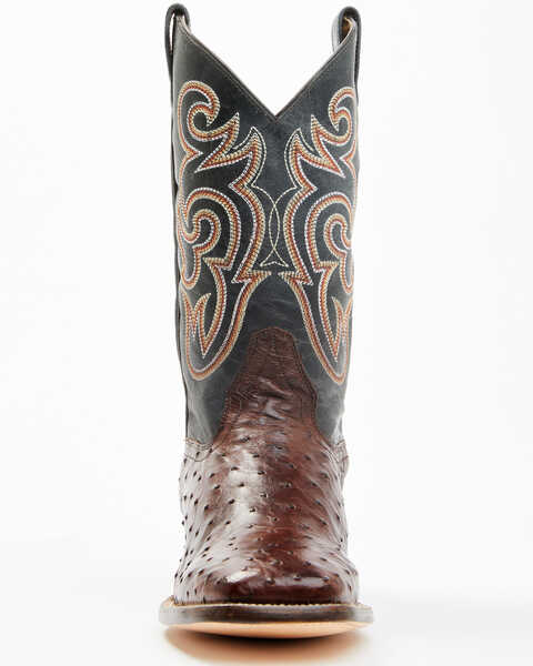 Image #4 - Cody James Men's Exotic Full Quill Ostrich Western Boots - Broad Square Toe, Chocolate, hi-res