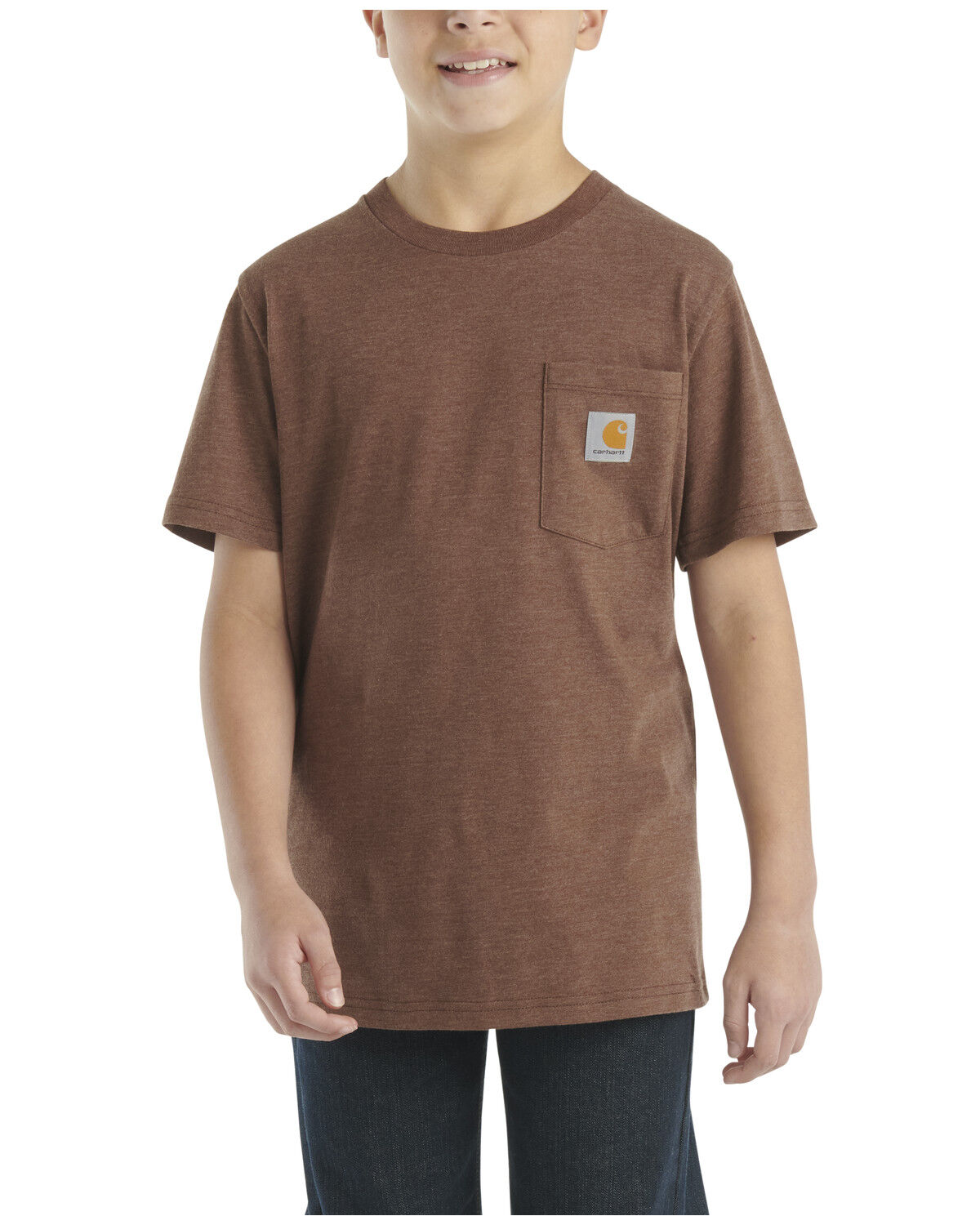 Image #1 - Carhartt Little Boys' Solid Short Sleeve Pocket T-Shirt, Brown, hi-res