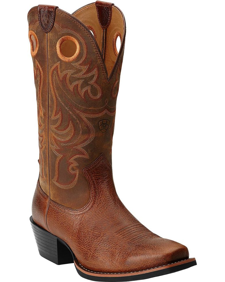 Ariat Sport Cowboy Boots - Square Toe, Brown, hi-res