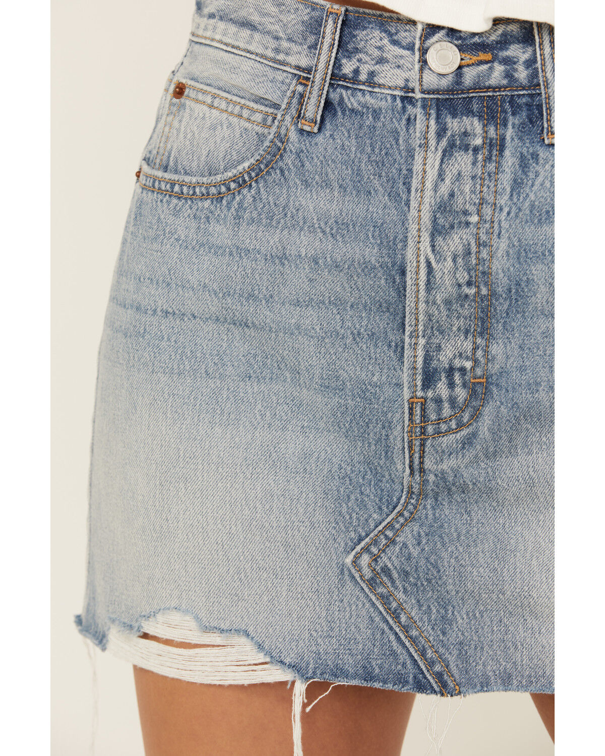 Image #2 - Cello Women's Medium Wash Mid Rise Denim Mini Skirt, Medium Wash, hi-res