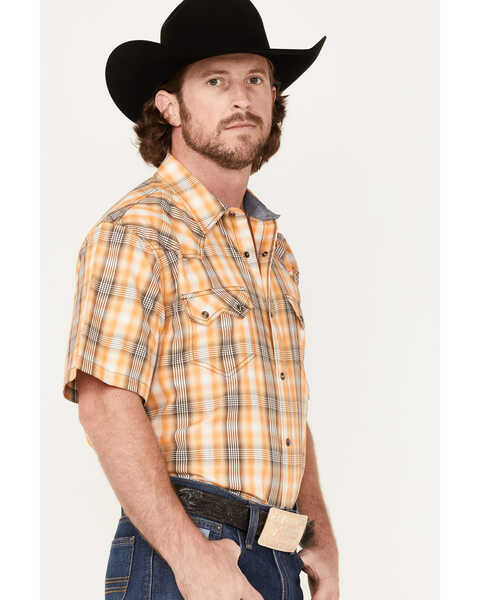 Image #2 - Cody James Men's Charro Large Plaid Snap Western Shirt , Gold, hi-res