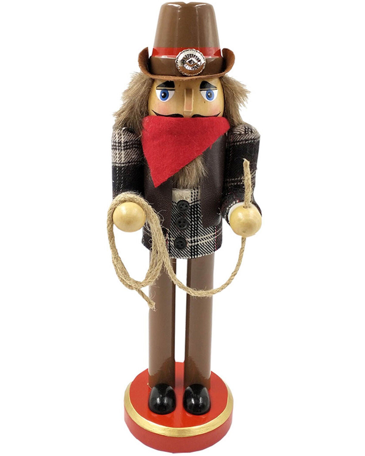 Santa's Workshop 12" Lassoing Cowboy Nutcracker, Brown, hi-res