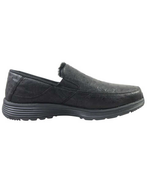 Superlamb Men's Bulgan Ostrich Print Casual Shoes - Moc Toe, Black, hi-res