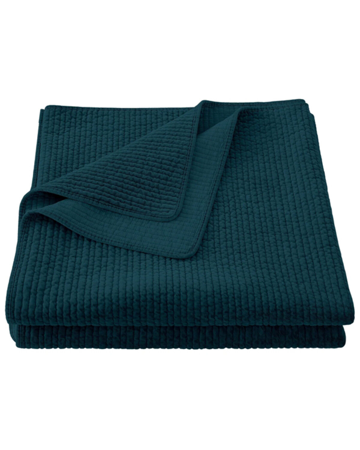 Image #3 - HiEnd Accents Deep Blue Stonewashed Cotton & Velvet 3-Piece King Quilt Set , Dark Blue, hi-res