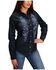 Image #1 - Stetson Women's Dark Wash Denim Embroidered Long Sleeve Snap Western Shirt, Dark Wash, hi-res
