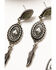 Image #2 - Shyanne Women's Boho Western Horseshoe and Feather Charm Earring Set - 3 Piece, Silver, hi-res