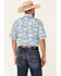 Rough Stock By Panhandle Men's Desert Print Short Sleeve Button-Down Western Shirt , Blue, hi-res