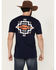 Image #1 - Ariat Men's Southwestern Pocket Short Sleeve Graphic T-Shirt, Navy, hi-res