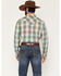 Image #4 - Cody James Men's Solstice Plaid Print Long Sleeve Snap Western Shirt, Light Blue, hi-res