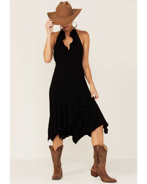 Scully Women's Peruvian Cotton Halter Dress, Black, hi-res