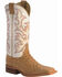 Image #1 - Justin Men's AQHA Full-Quill Ostrich Western Boots - Broad Square Toe, Tan, hi-res