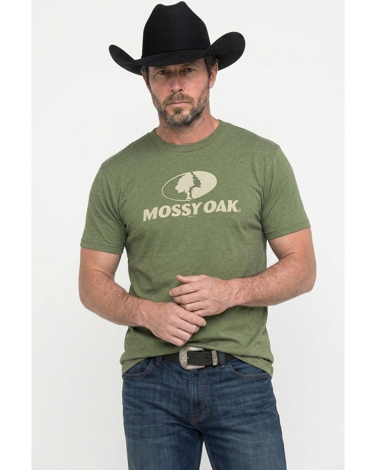 Image #1 - Mossy Oak Men's Classic Logo Short Sleeve Graphic T-Shirt, Olive, hi-res