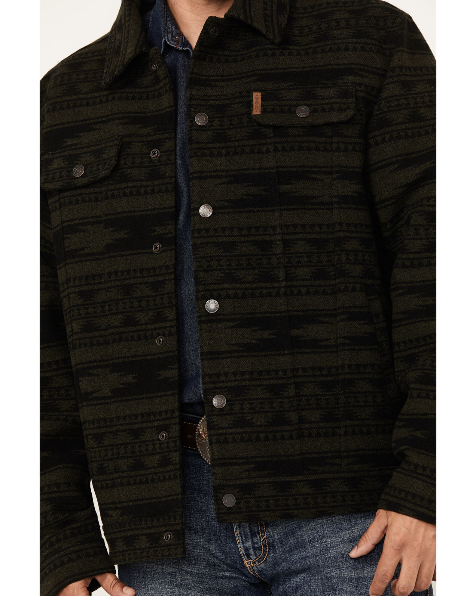 大好き Cinch Men's Southwestern Jacquard Twill Trucker Snap Jacket ジャケット・アウター