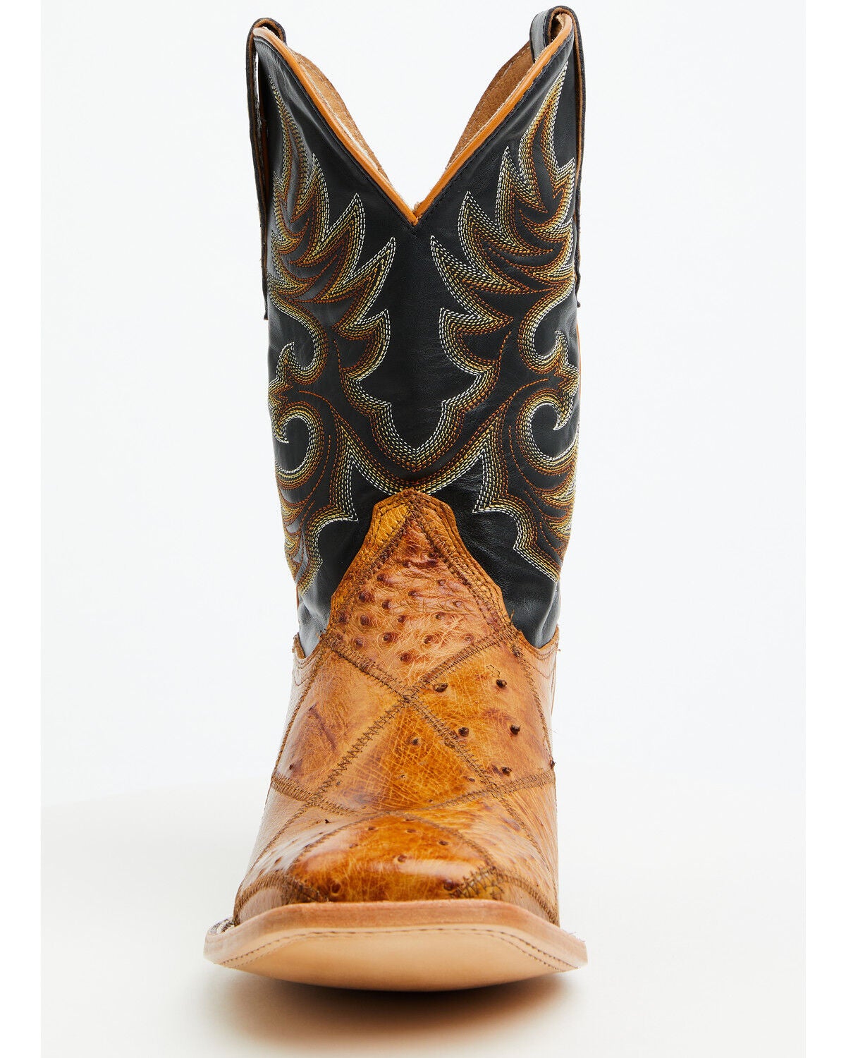 Image #4 - Cody James Men's Exotic Ostrich Patchwork Western Boots - Broad Square Toe, Tan, hi-res