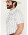 Image #2 - Cowboy Hardware Men's Southwestern Print Short Sleeve Pearl Snap Stretch Western Shirt, White, hi-res