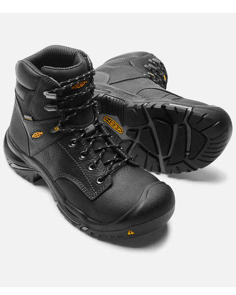 Keen Men's 6" Mt. Vernon Waterproof Work Boots - Steel Toe, Black, hi-res