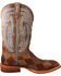 Twisted X Men's Hooey Diamond Basketweave Cowboy Boots - Square Toe, Brown, hi-res