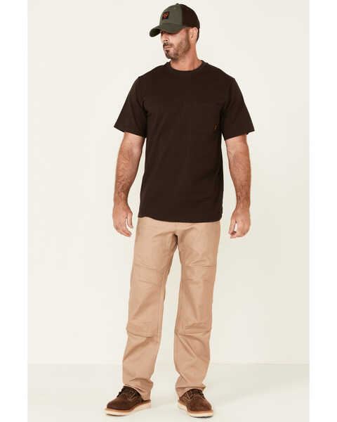 Image #2 - Hawx Men's Solid Dark Brown Forge Short Sleeve Work Pocket T-Shirt - Big, Dark Brown, hi-res