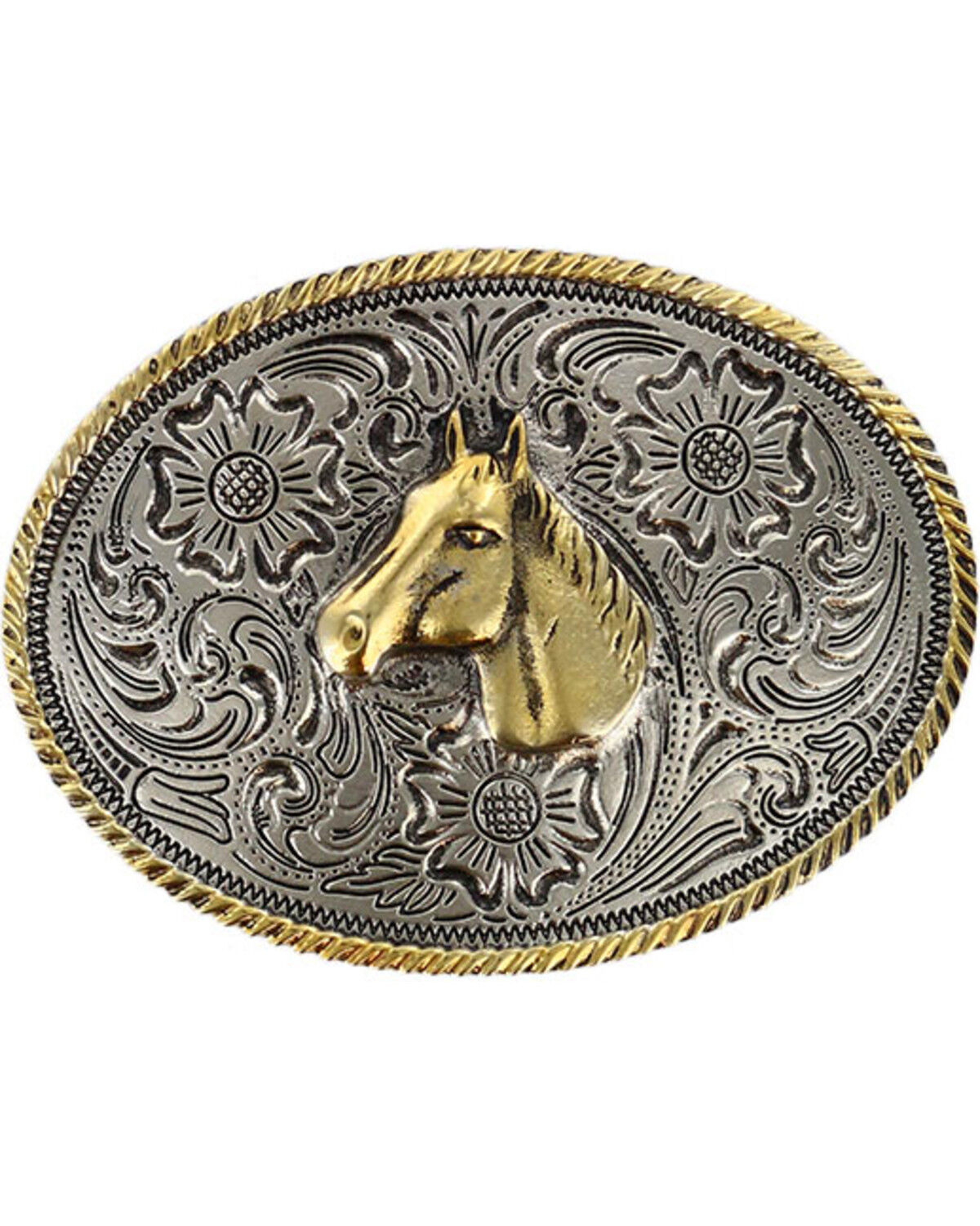 Image #1 - Cody James Boys' Dual-Tone Horse Belt Buckle, Multi, hi-res