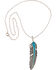Silver Legends Women's Sterling Silver & Turquoise Feather Necklace, Turquoise, hi-res