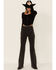Image #1 - Free People Women's Florence Flare Jeans, Black, hi-res