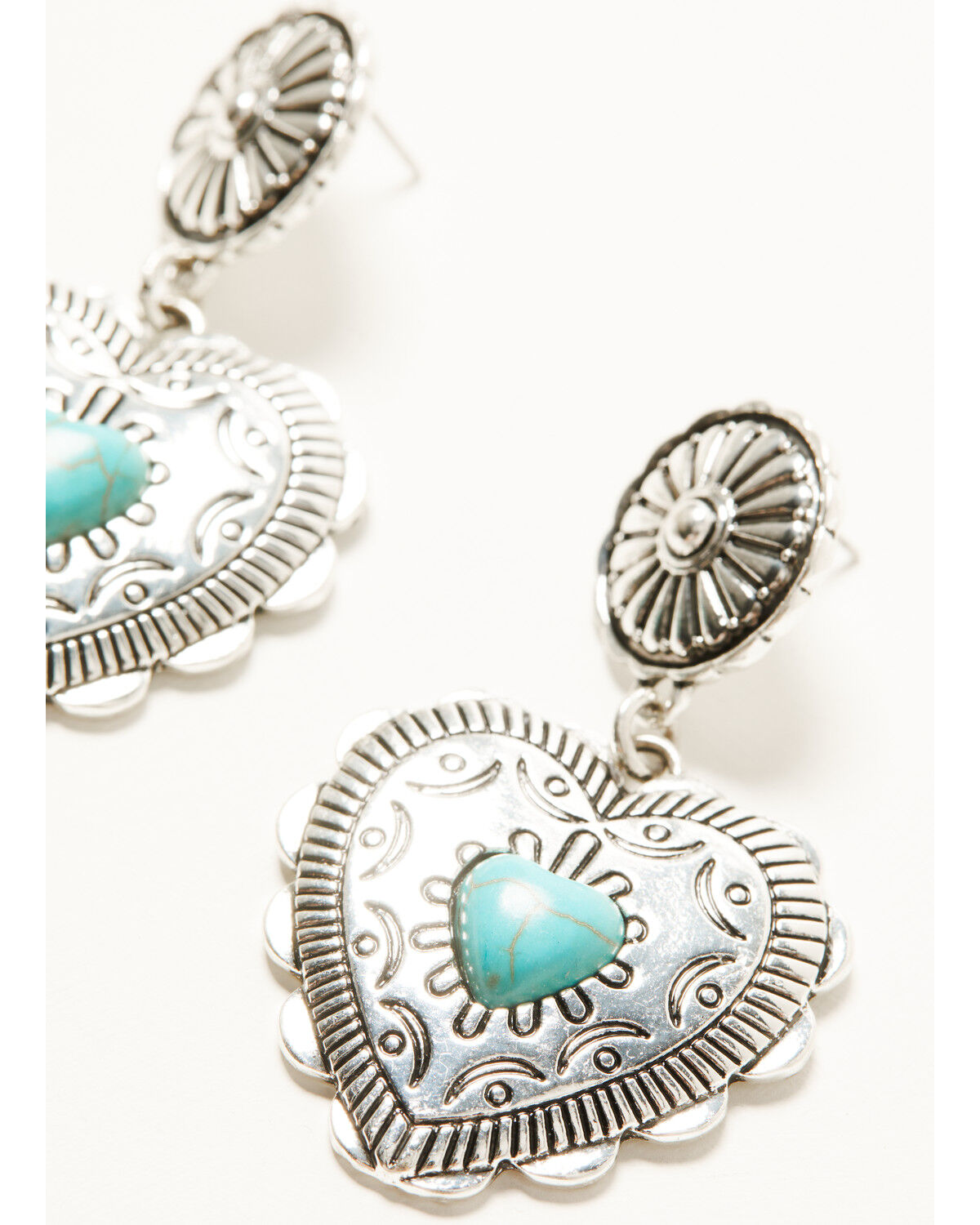 Image #2 - Shyanne Women's Heart Statement Earrings, Silver, hi-res