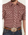 Image #3 - Roper Men's Classic Small Plaid Short Sleeve Pearl Snap Western Shirt, Red, hi-res