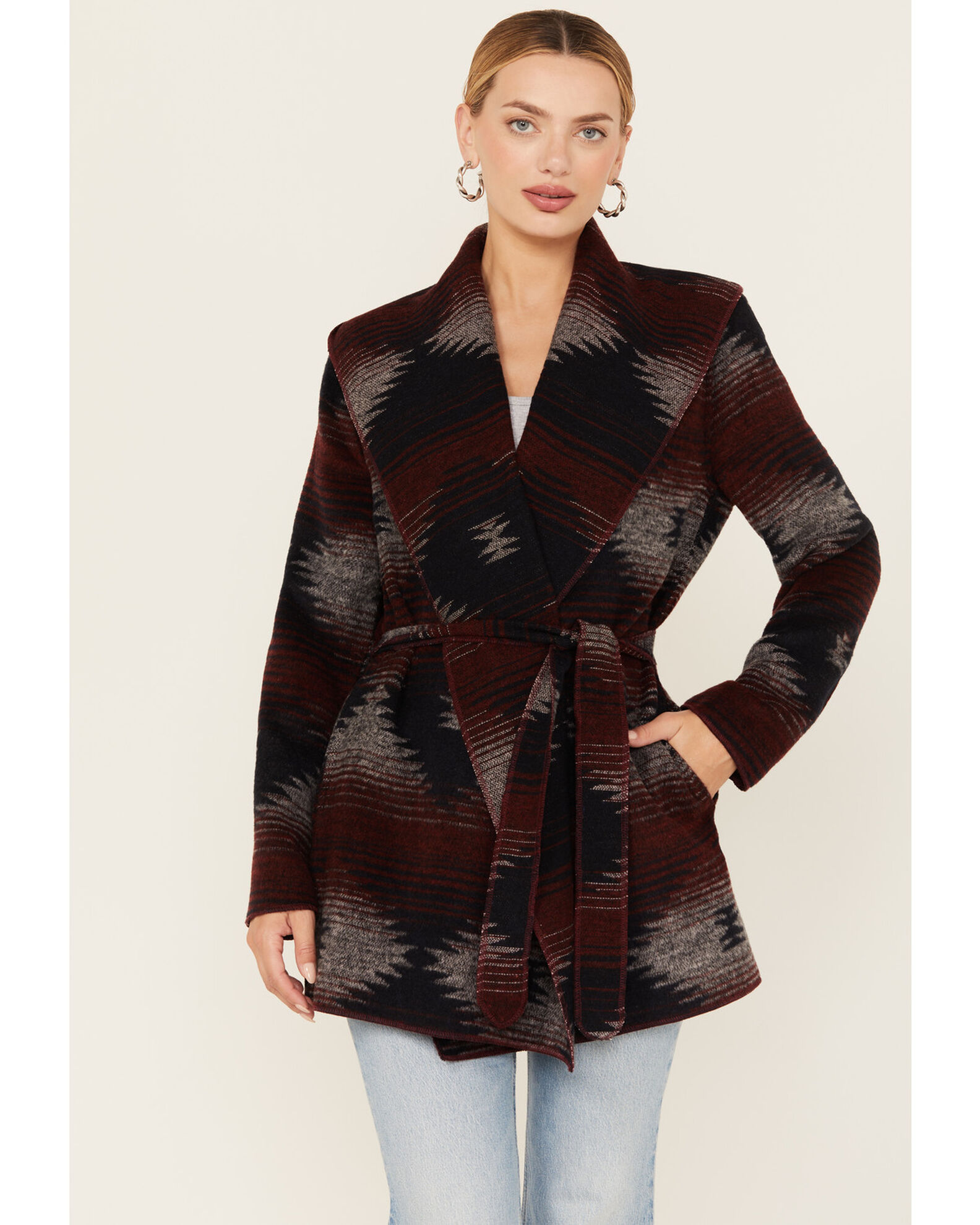 Wine wrap coat top