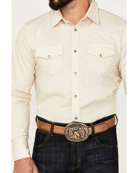 Image #3 - Gibson Trading Co Men's Axe Basic Long Sleeve Snap Western Shirt, Taupe, hi-res