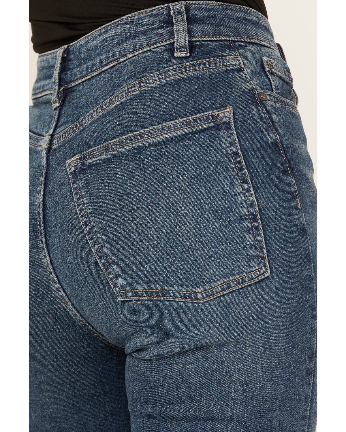 Image #4 - Warp + Weft Women's Mia Dark Wash High Rise Flare Stretch Denim Jeans, Dark Wash, hi-res