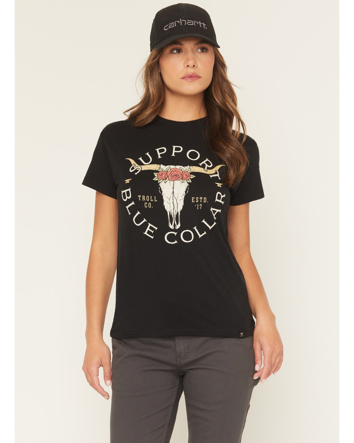Troll Co Women's SBC Longhorn Short Sleeve Graphic Tee, Black, hi-res