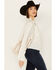 Image #2 - Vocal Women's Rhinestone Cropped Faux Suede Vest, Natural, hi-res