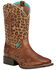 Ariat Youth Girls' Crossroads Western Boots - Broad Square Toe, Wood, hi-res