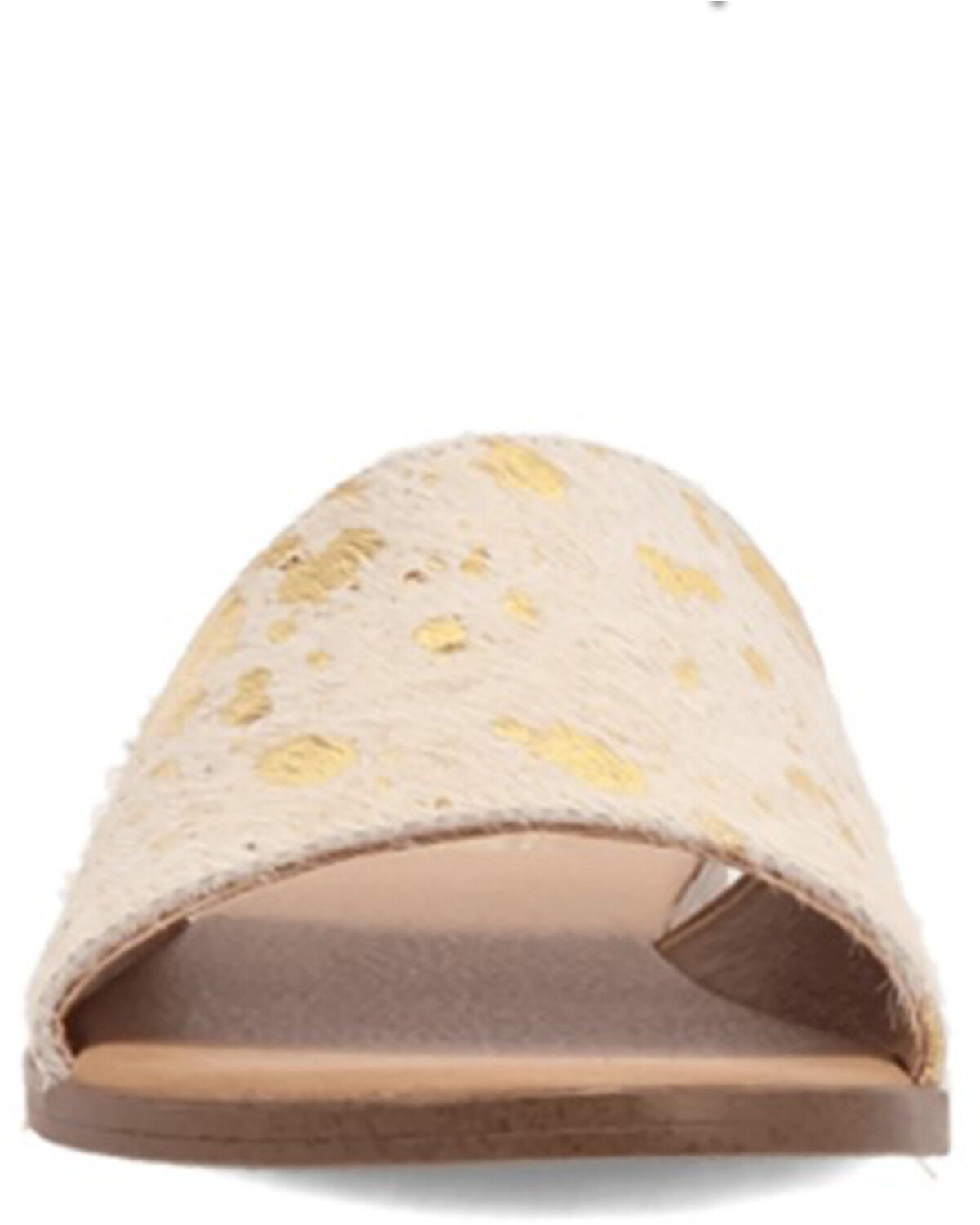 Image #4 - Dingo Women's Metallic Hairon Moo Moo Sandals, Gold, hi-res