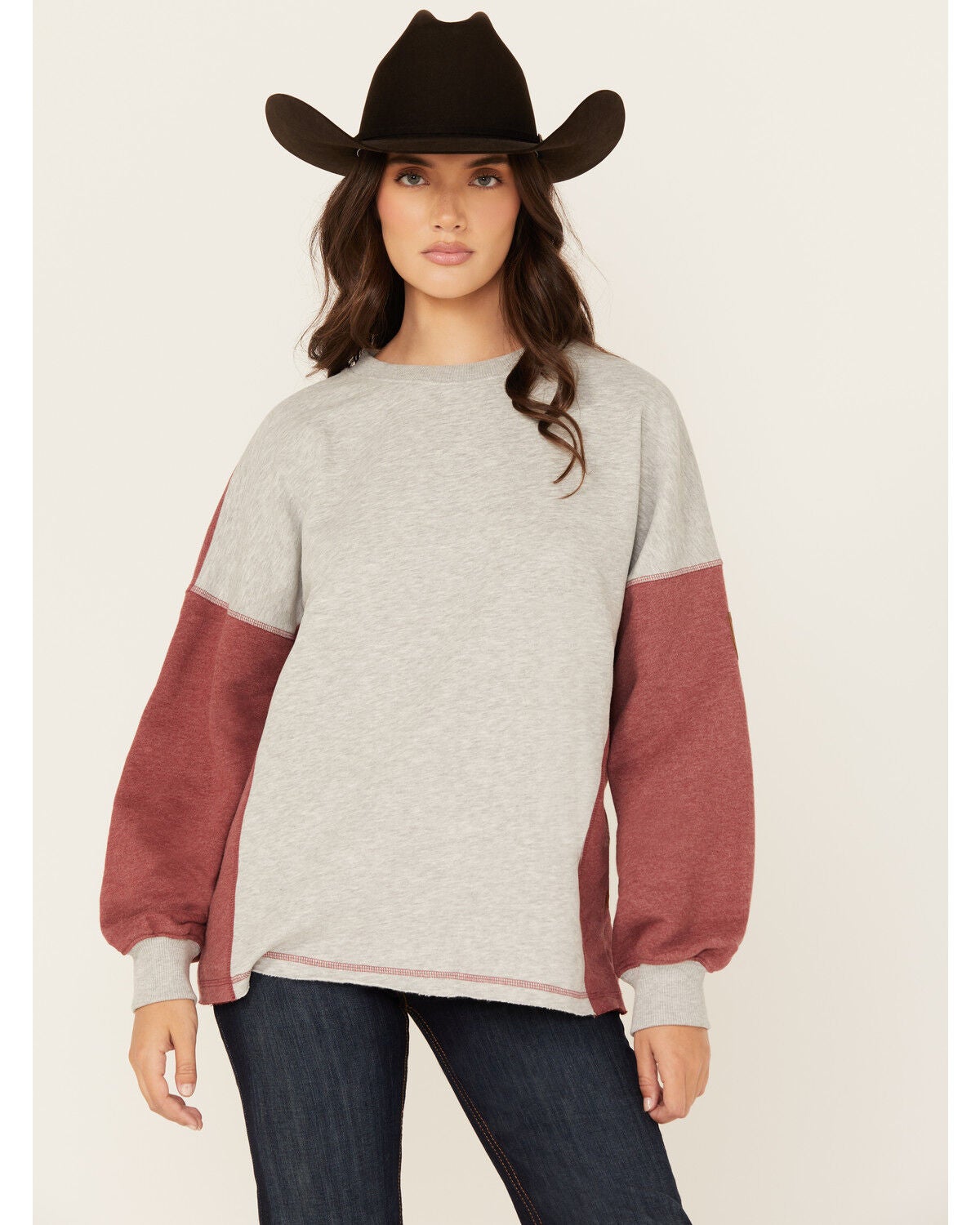 Wanakome Women's Honor Color Block Long Sleeve Shirt, Grey, hi-res