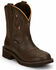 Justin Women's Gemma Shetland Western Boots - Round Toe, Dark Brown, hi-res