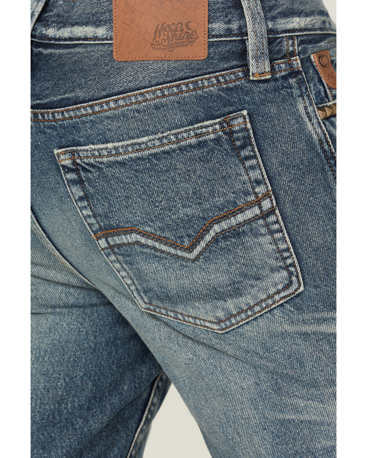 Image #4 - Moonshine Spirit Men's Slasher Medium Wash Slim Straight Rigid Denim Jeans, Medium Wash, hi-res