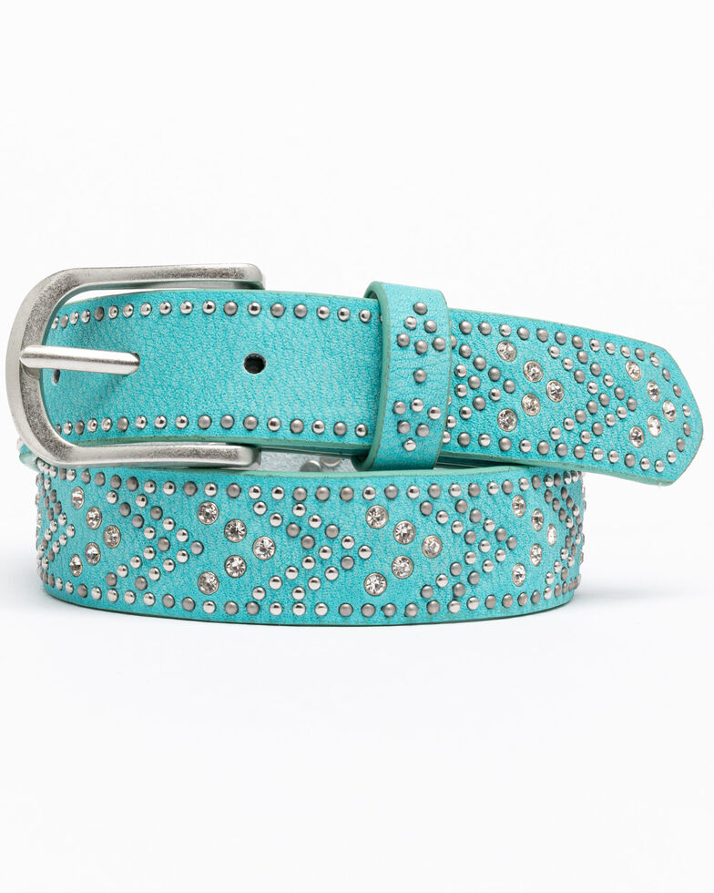 Shyanne Girls' Turquoise Tempt To Shine Belt, Turquoise, hi-res