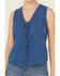 Image #4 - Idyllwind Women's Cedar Embroidered Tie-Front Sleeveless Top, Blue, hi-res
