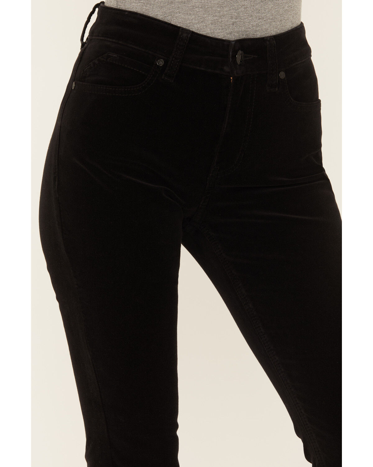 Image #2 - Shyanne Women's Black High Rise Velveteen Stretch Flare Jeans, Black, hi-res