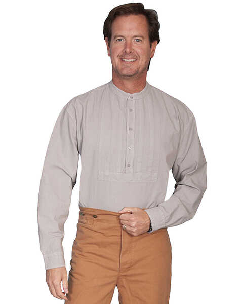 Rangewear by Scully Pleated Inset Bib Shirt - Big & Tall, Grey, hi-res