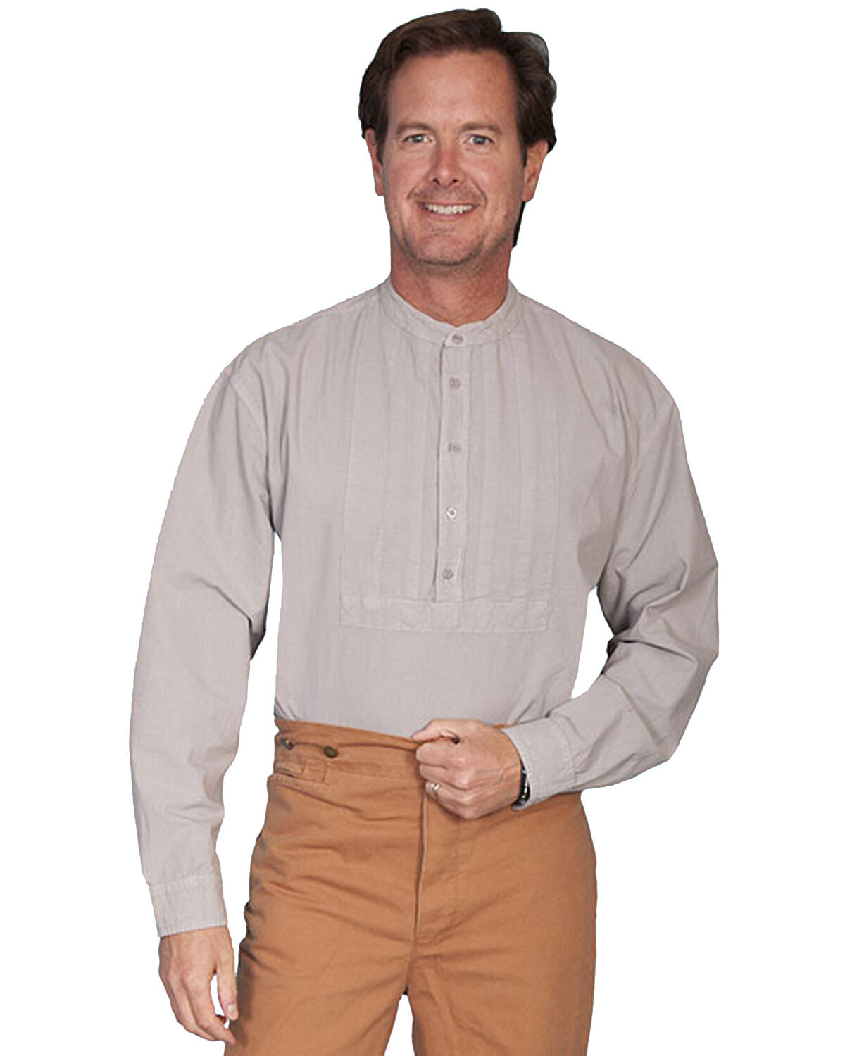 Image #1 - Rangewear by Scully Pleated Inset Bib Shirt - Big & Tall, Grey, hi-res