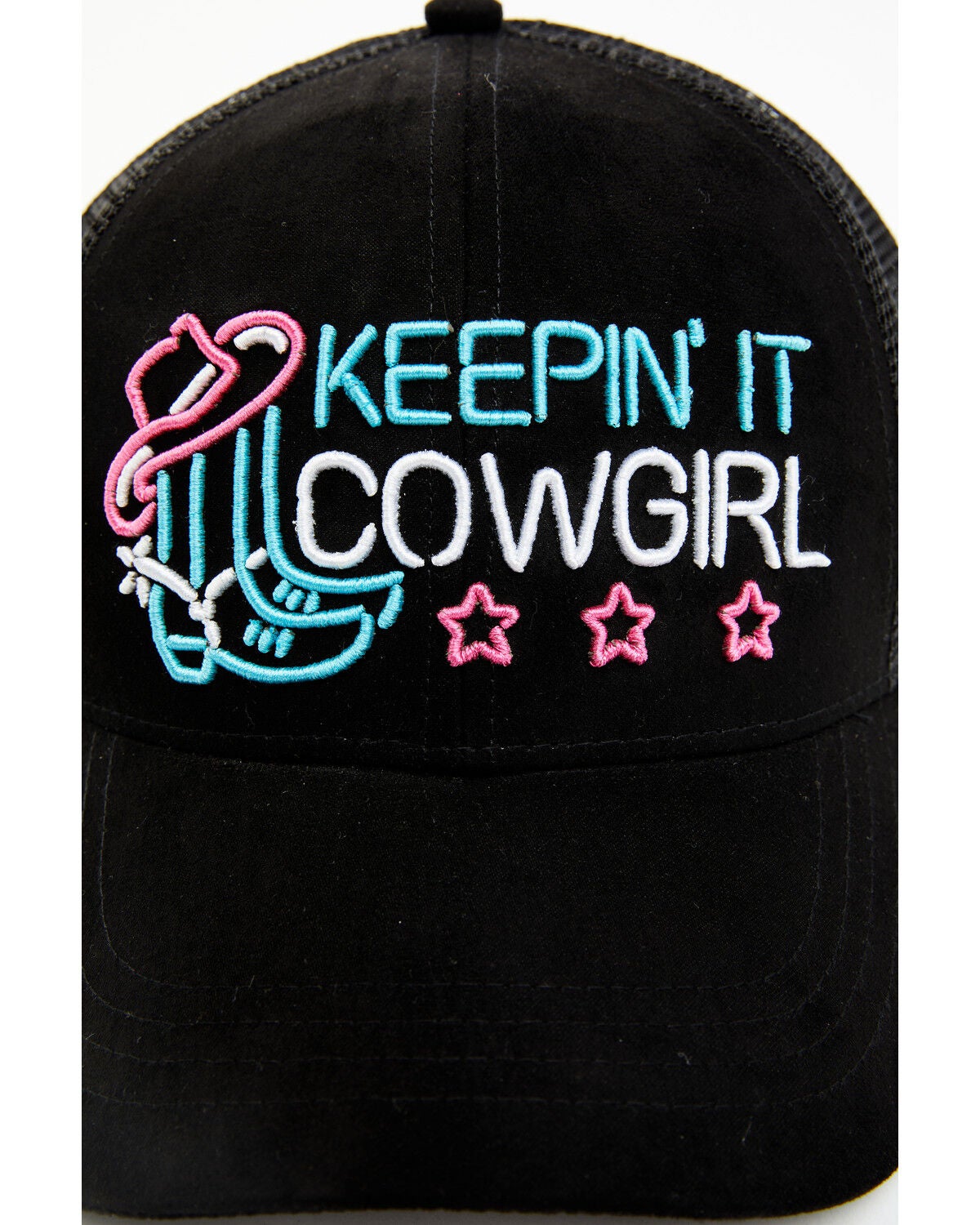 Image #2 - Idyllwind Women's Keepin' It Cowgirl Neon Ball Cap, Black, hi-res