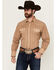 Image #1 - Roper Men's Floral Striped Print Long Sleeve Snap Western Shirt, Gold, hi-res