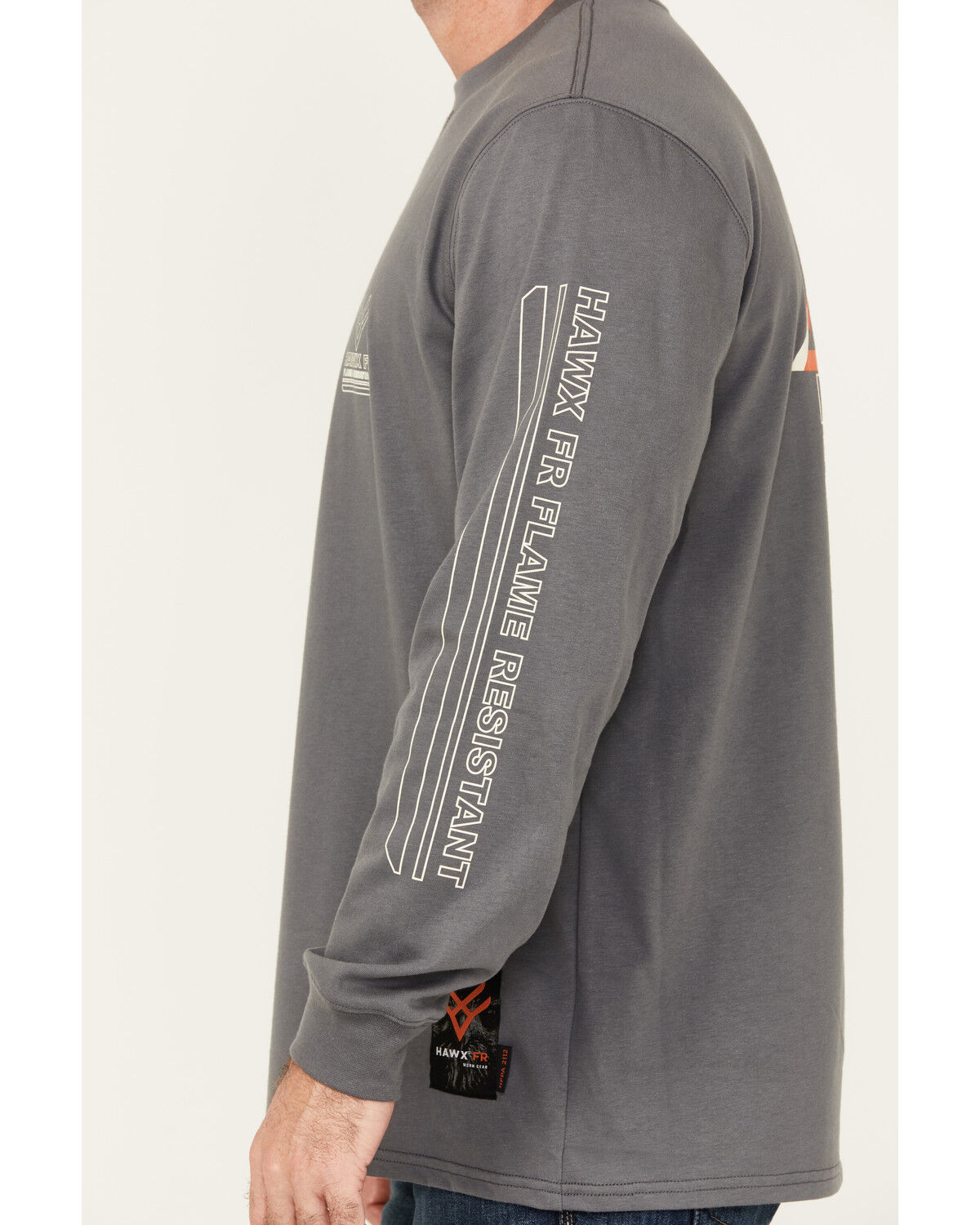 Image #4 - Hawx Men's FR Hawx Long Sleeve Graphic Work T-Shirt, Charcoal, hi-res