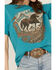 Image #3 - Shyanne Women's Horse Short Sleeve Graphic Tee, Medium Blue, hi-res