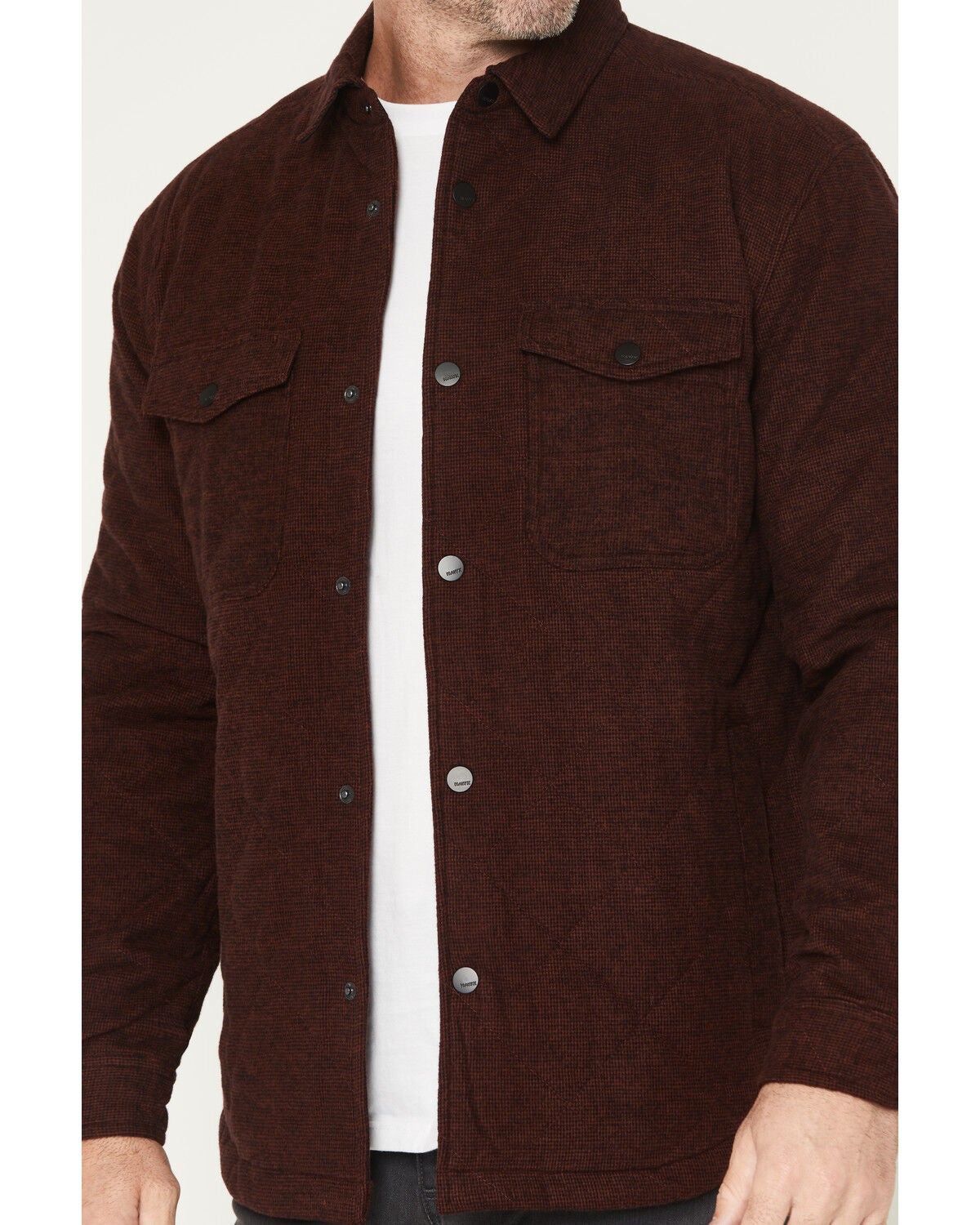 Image #3 - Hawx Men's Shale Plaid Print Shirt Jacket, Wine, hi-res